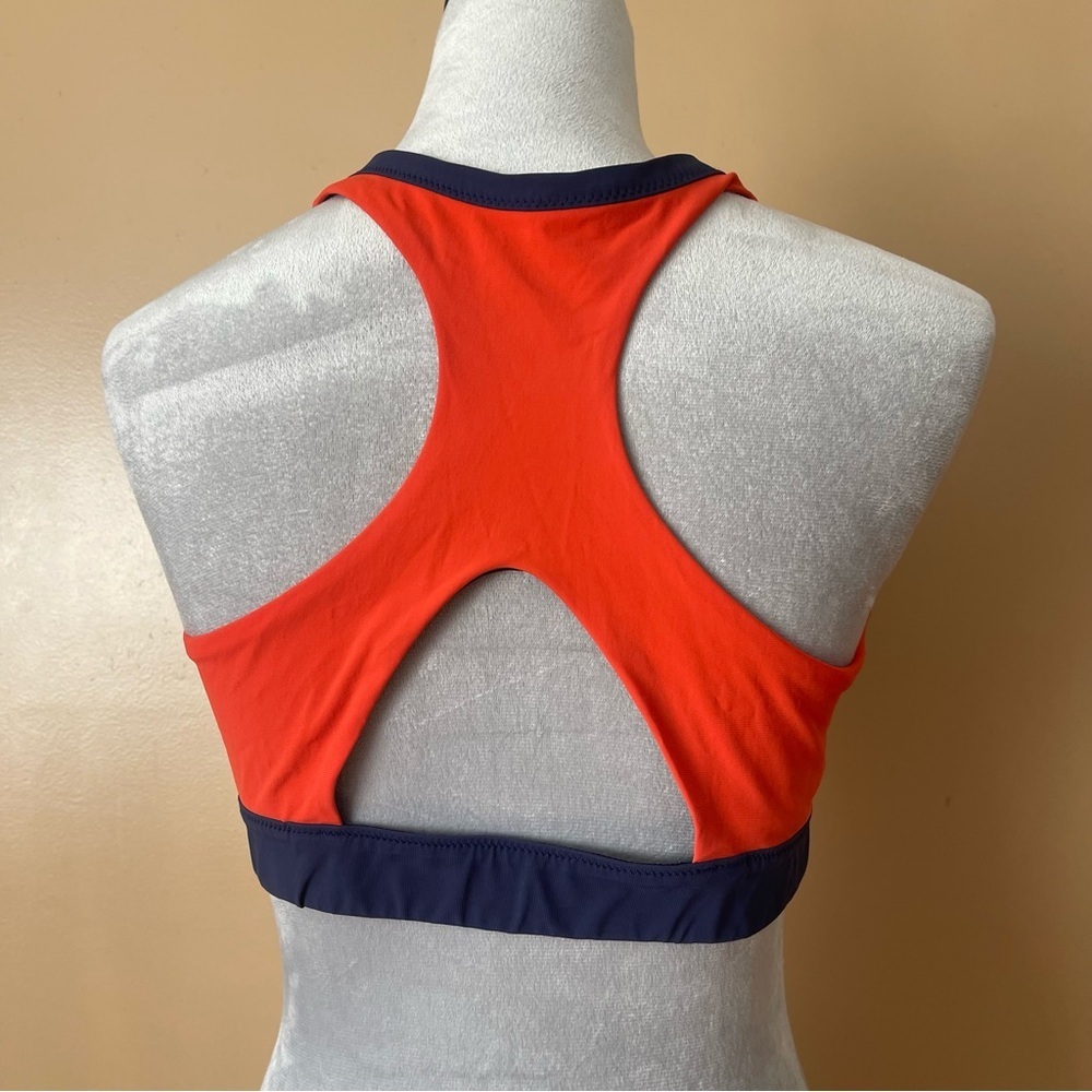 Athleta Navy Blue High Neck Zip Bikini Top Sports Bra size large - Picture 5 of 7